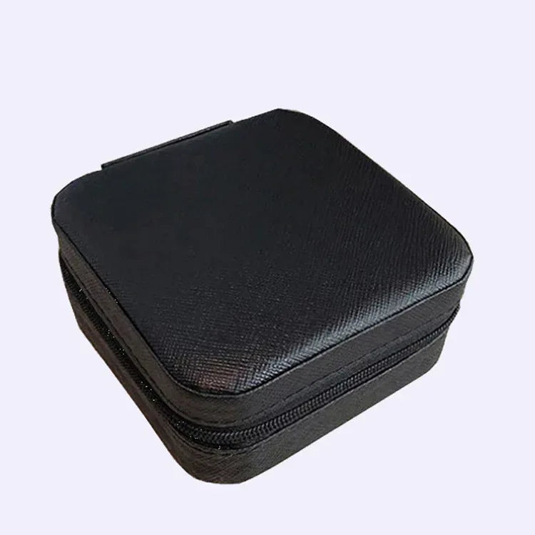 Portable Pu Leather Zipper Jewelry Storage Box - Viexta
