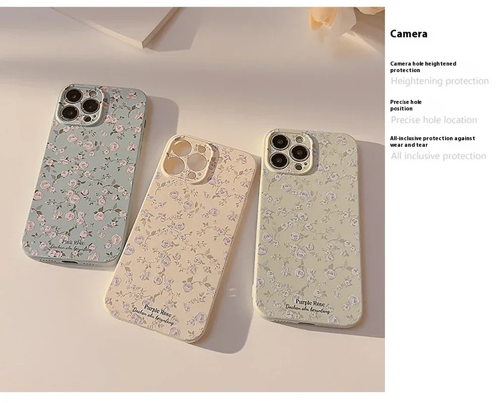 Korean Vintage Floral iPhone Case - Viexta