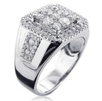 silver-square-diamond-ring - Viexta