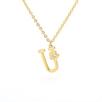 Rose English Alphabet Pendant Necklace - Viexta