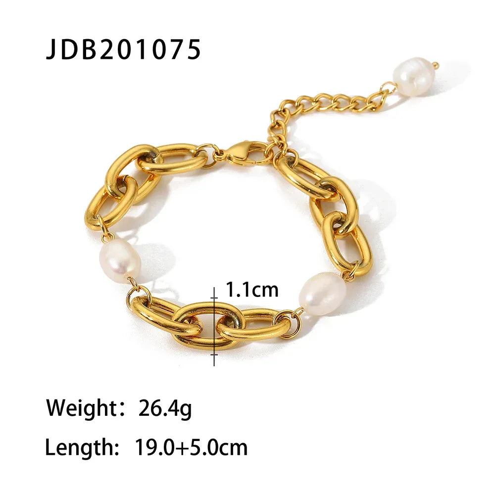 Stainless Steel Pearl Bracelet Twin - Viexta