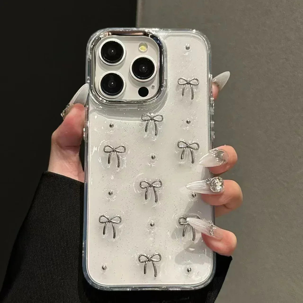 Epoxy Pearl Bow iPhone Case - Viexta