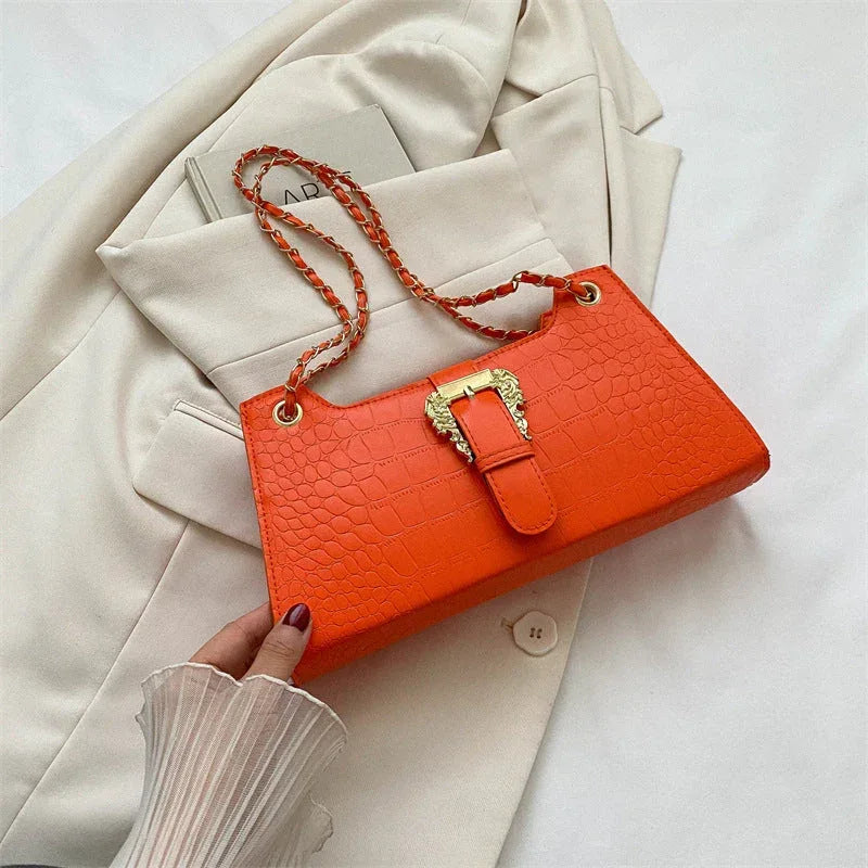 Women's Fashion Simple Chain Fashion Bag Shoulder Bag Casual Trend Crossbody Small Square Bag - Viexta