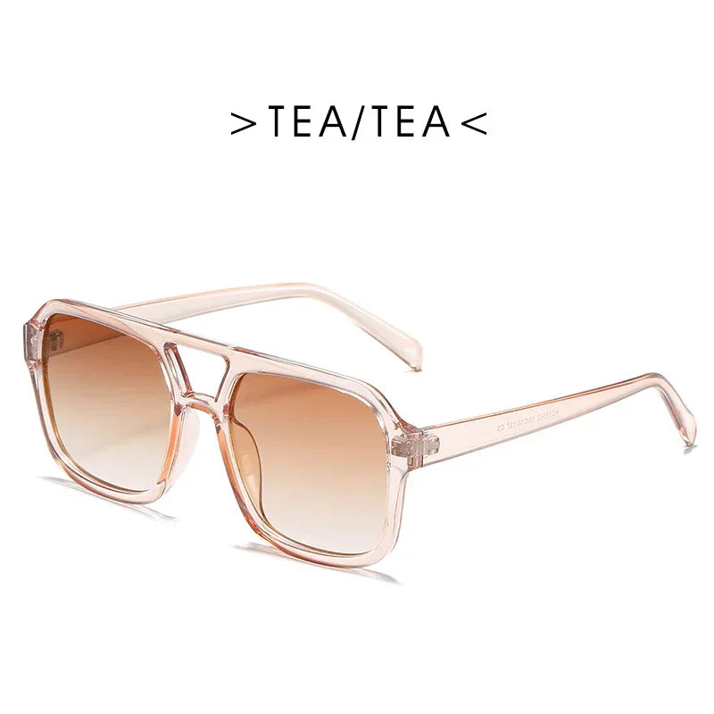 Square Double Beam Sunglasses - Viexta