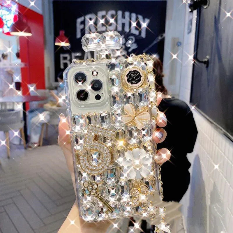 Luxury Rhinestone Diagonal Span iPhone Case - Viexta
