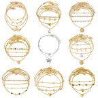 retro-love-butterfly-pearl-multi-layer-anklet-set