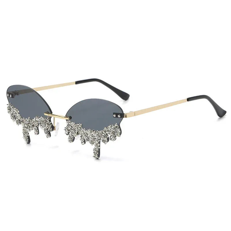 Cross-border Tears Diamond Studded Sunglasses - Viexta