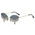 Cross-border Tears Diamond Studded Sunglasses - Viexta