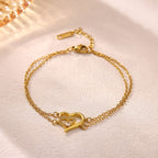Adjustable Heart Zircon Bracelet