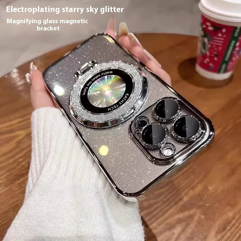 Magnetic Bracket Starry Sky With Lens Protector iPhone case - Viexta