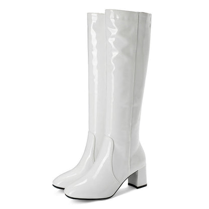 Patent Leather High Heel Long Boots