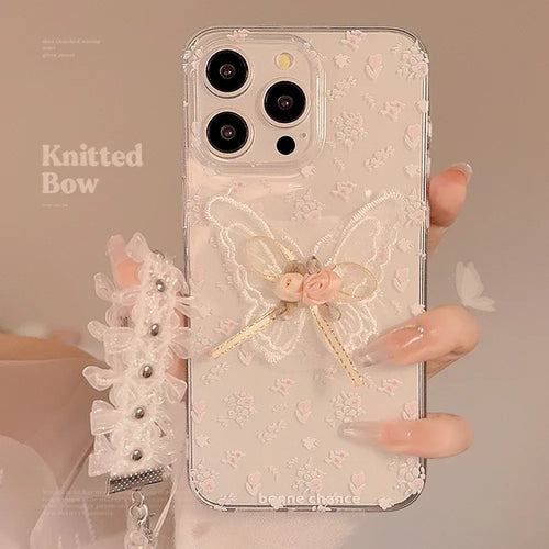 Aesthetic Embroidered Butterfly iPhone Case - Viexta