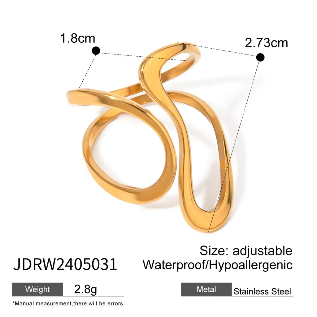 stainless-steel-gold-ring-bracelet - Viexta