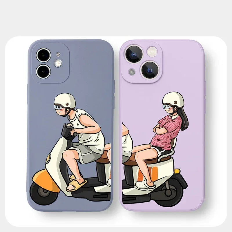 Qianxinsheng Motorcycle Couple iPhone Case - Viexta
