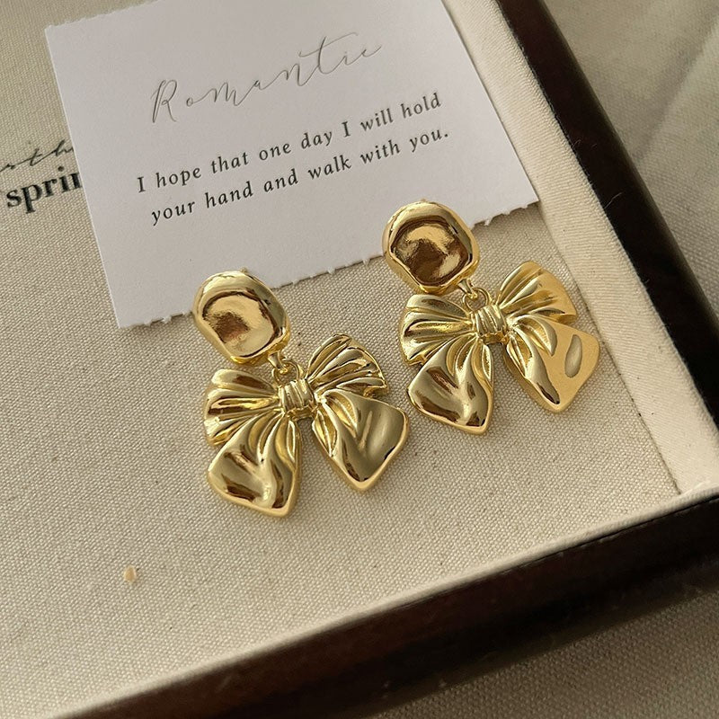 Retro Hong Kong Golden Versatile Earrings