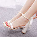 Mouth Strap Square Heel Sandals - Viexta
