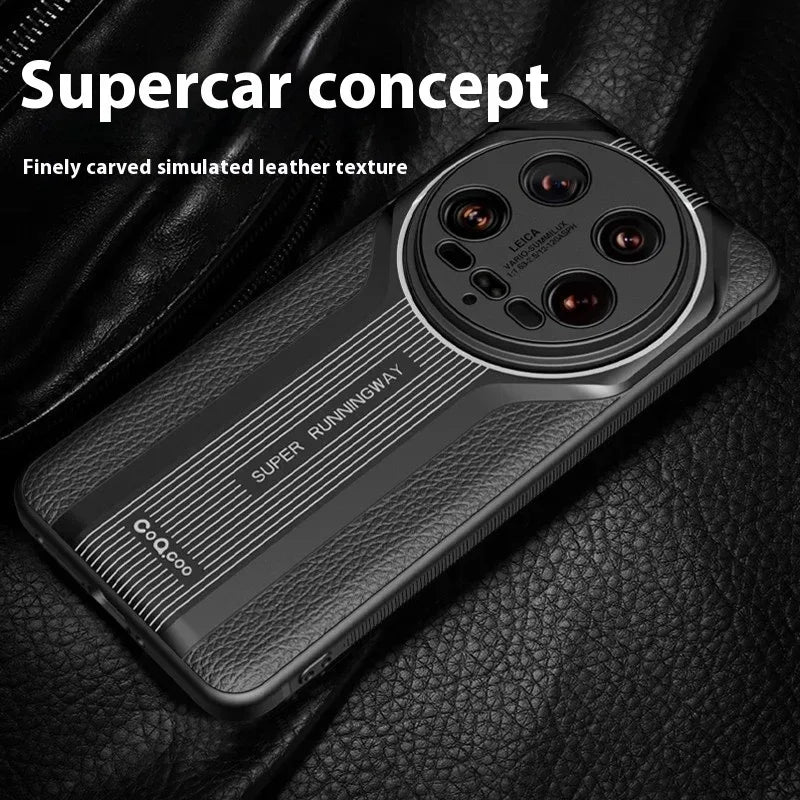 Leather Pattern Baked Porcelain Cover for Xiaomi 14Ultra - Viexta