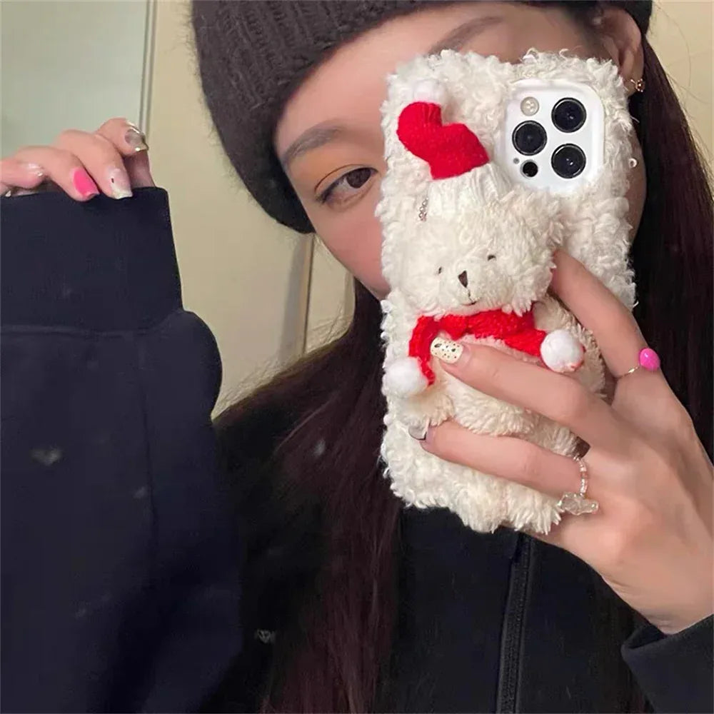 Christmas Bear Plush Mobile iPhone Case - Viexta