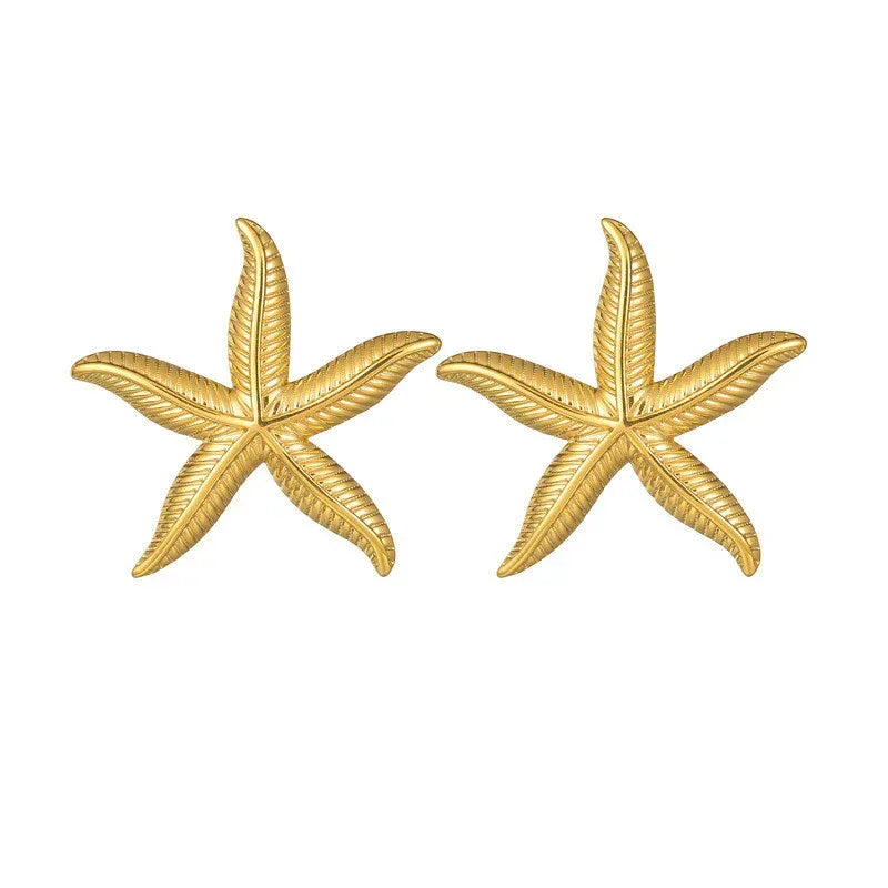 18K Gold Starfish Earrings - Viexta