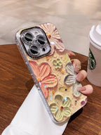 Blue Light Oil Painting Flower iPhone Case