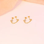 S925 Sterling Silver Tassel Rhinestone Stud Earrings - Viexta