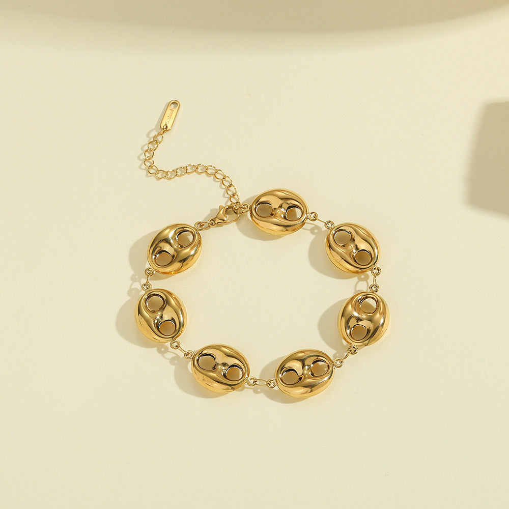 18k Gold-plated Stainless Steel Hollow Chain Necklace
