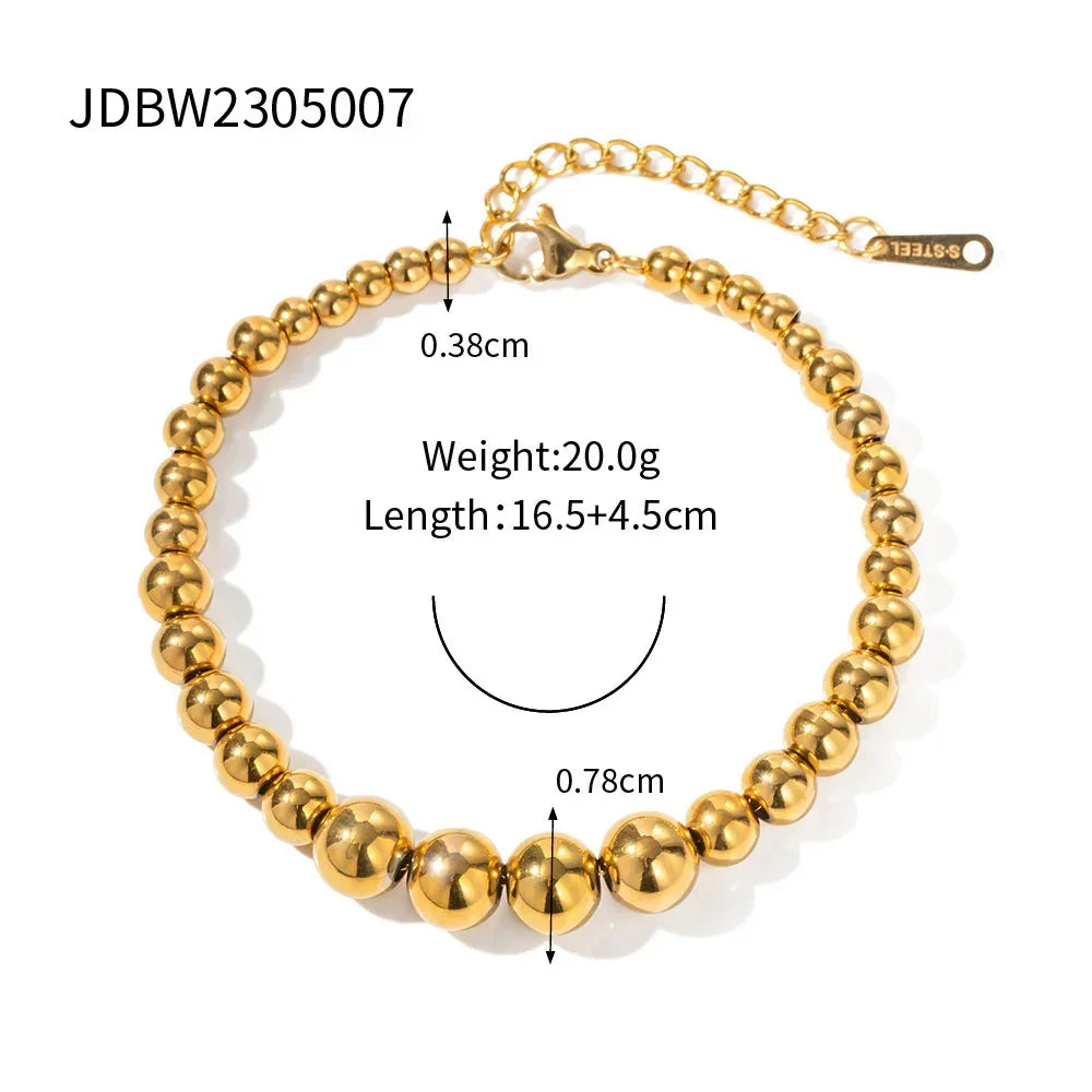Stainless Steel Beaded Bracelet - Viexta