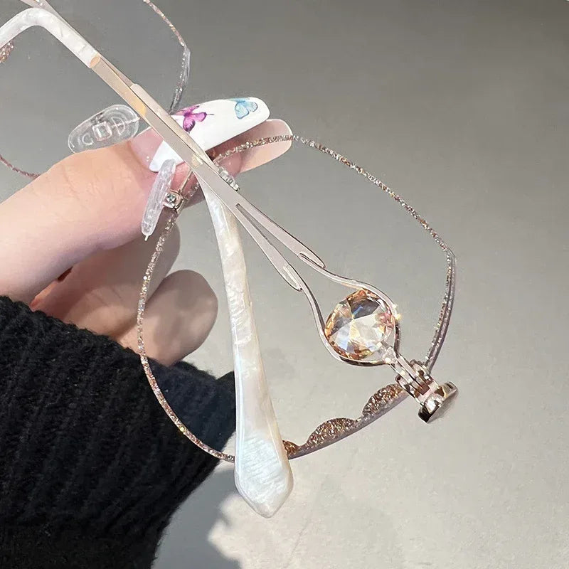 Internet-famous Starry Sky Metal Womens Blue-Light-Blocking Glasses - Viexta