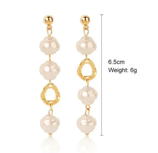 Korean Baroque Pearl Earrings - Viexta