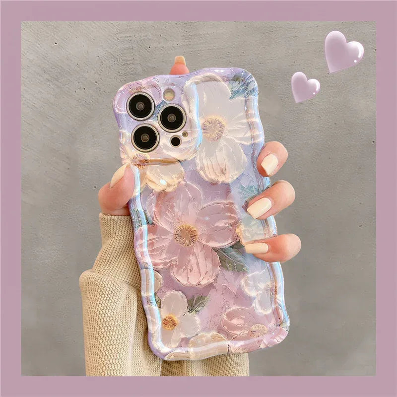twisted-edge-oil-painting-flower-iphone-case - Viexta