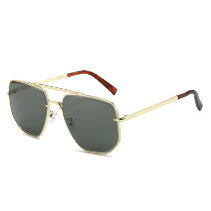 Fashion Square Metal Double Beam Sun Glasses