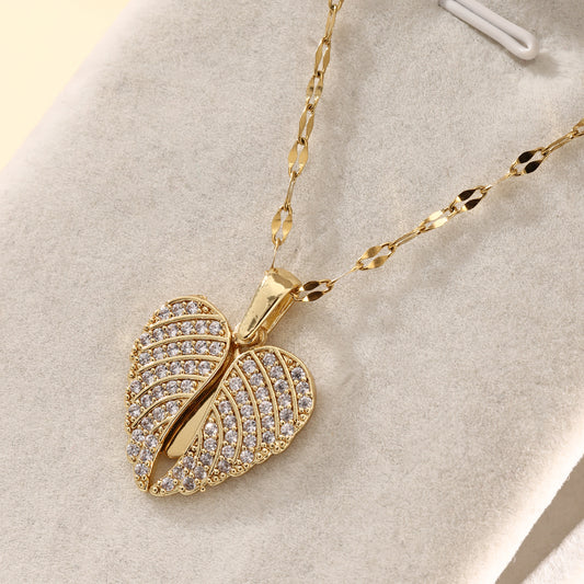 Peach Heart Wings Collar Neckpiece