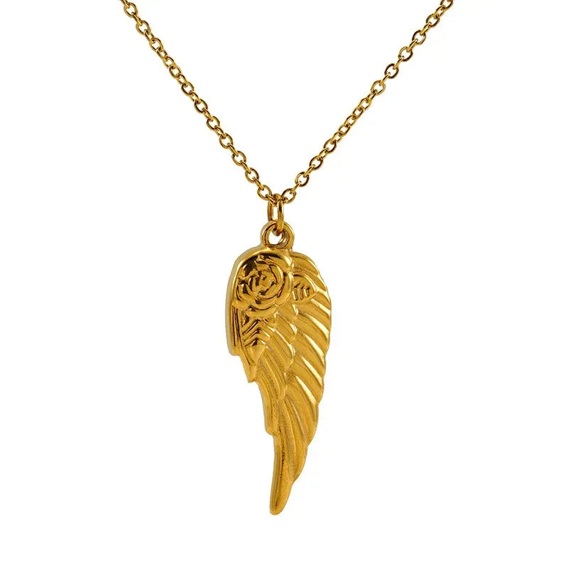 Rose Wings Titanium Steel Necklace - Viexta