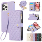 Diamond Chanel's Style Zipper Crossbody Rope iPhone Case - Viexta