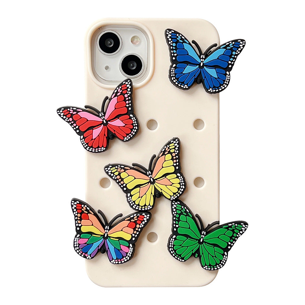 Colorized Butterfly Silicone iPhone Case