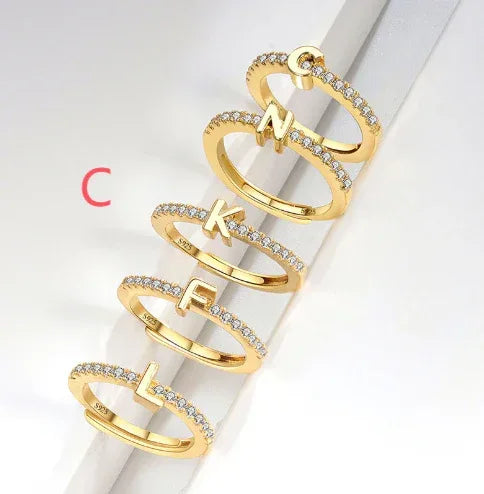 s925-sterling-silver-micro-inlaid-letters-ring - Viexta