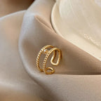 Ins Layered Zircon Forefinger Ring - Viexta