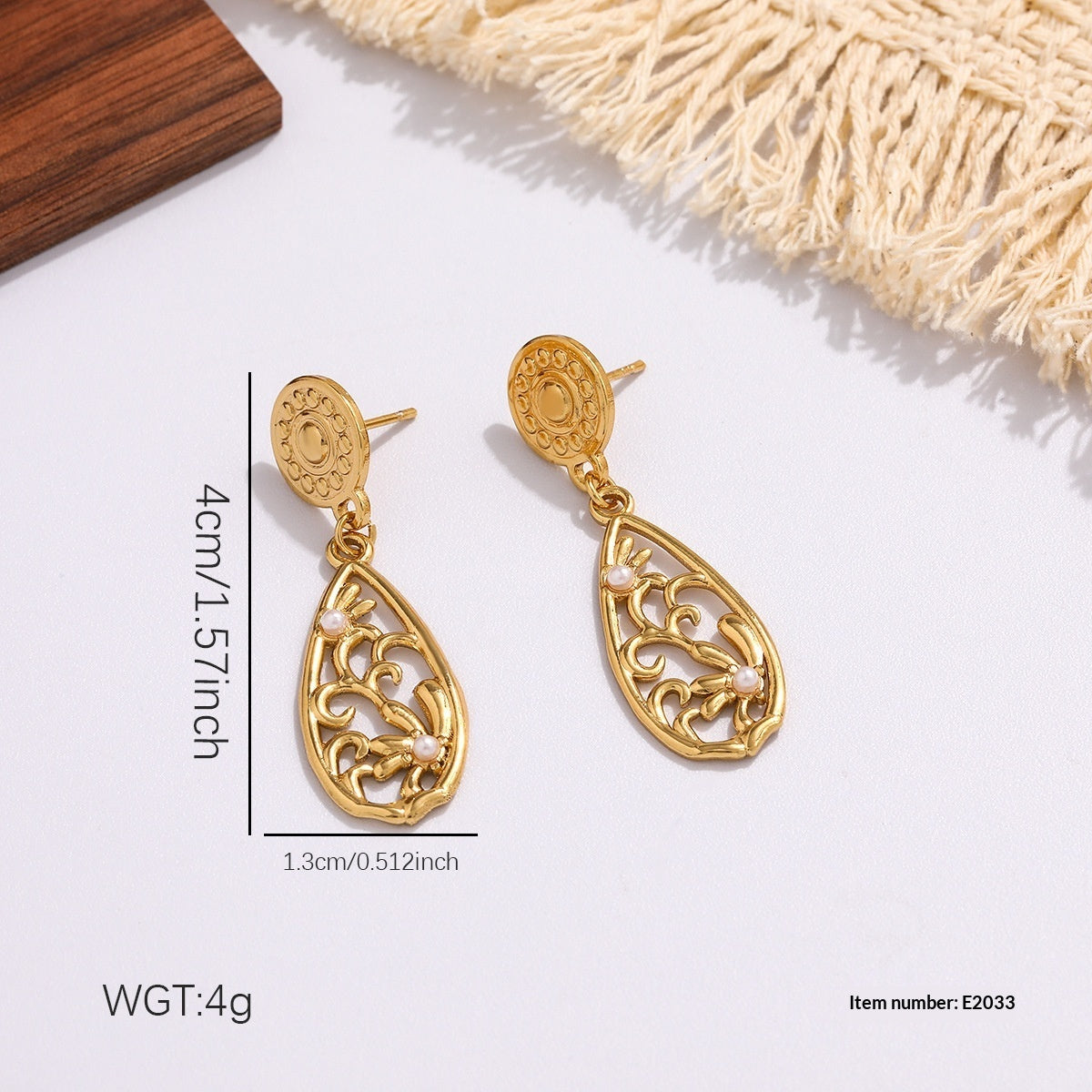 Niche Diamond-encrusted Drop Earrings In Titanium Steel