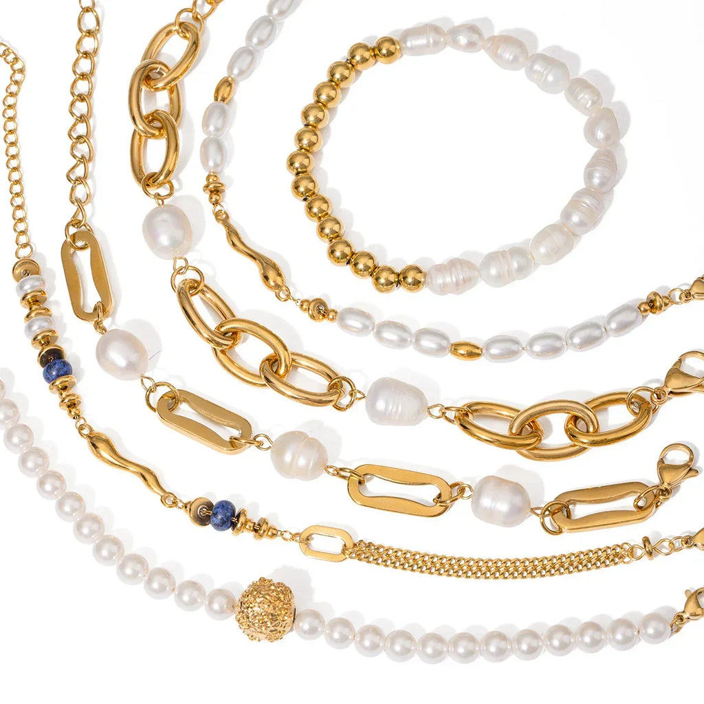 Stainless Steel Pearl Bracelet Twin - Viexta