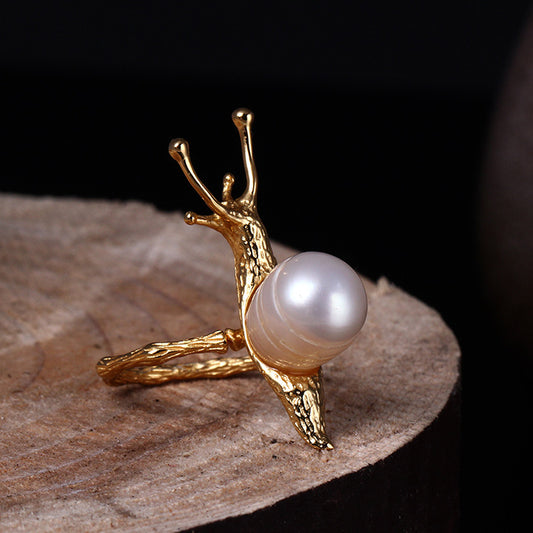 Snail Freshwater Pearl Ring