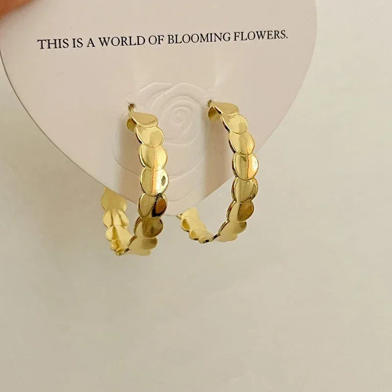 Retro Hong Kong Golden Versatile Earrings - Viexta