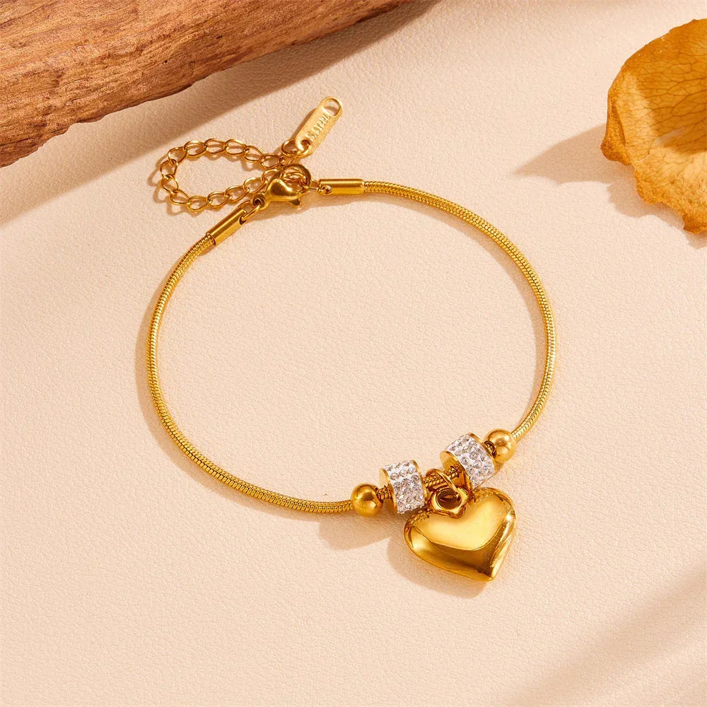 titanium-steel-heart-bracelet - Viexta
