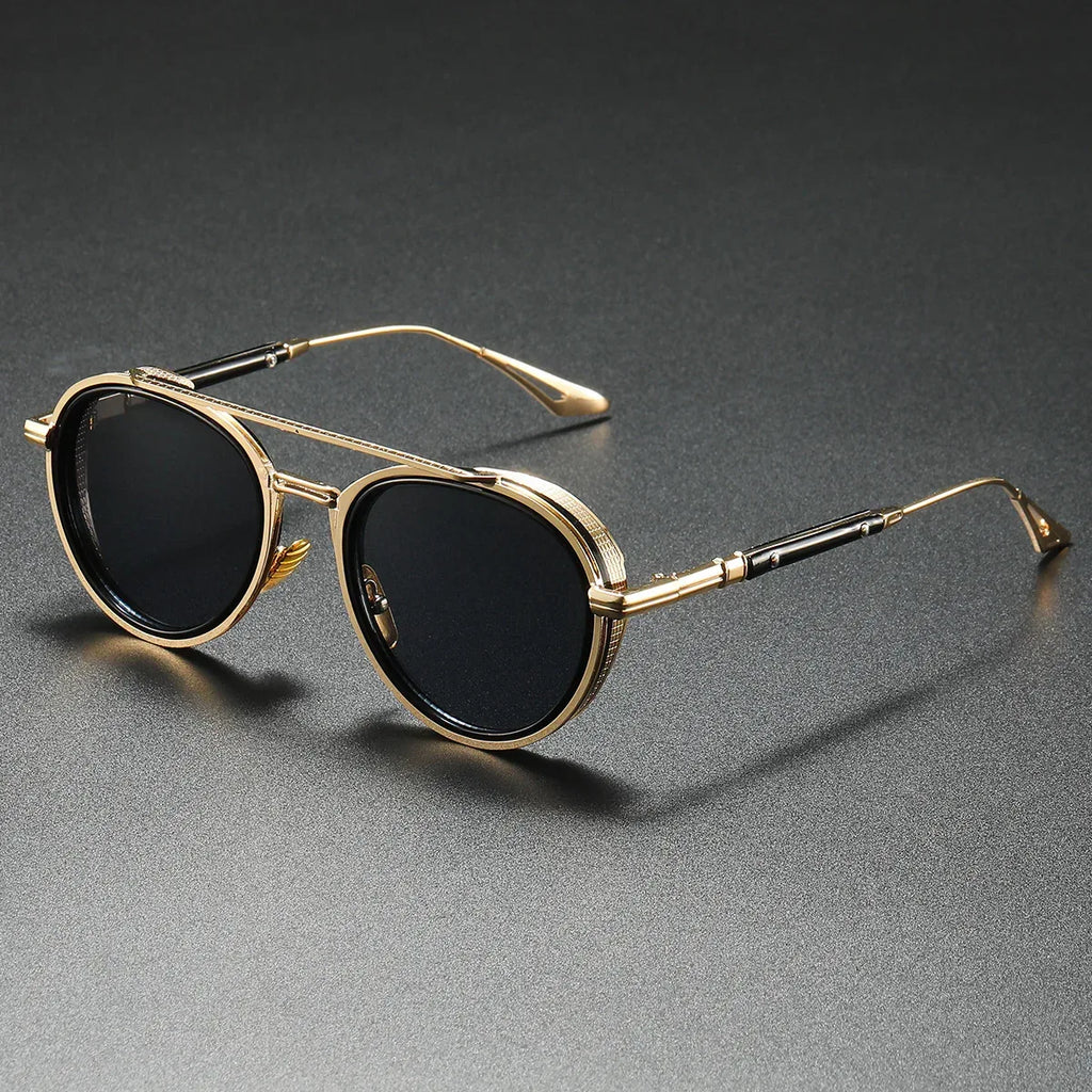 Oval Sunglasses Retro Double Beam Fashion Glasses - Viexta