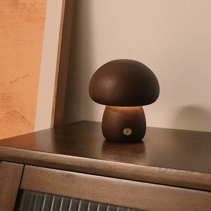 Wooden Cute Mushroom LED Night Light