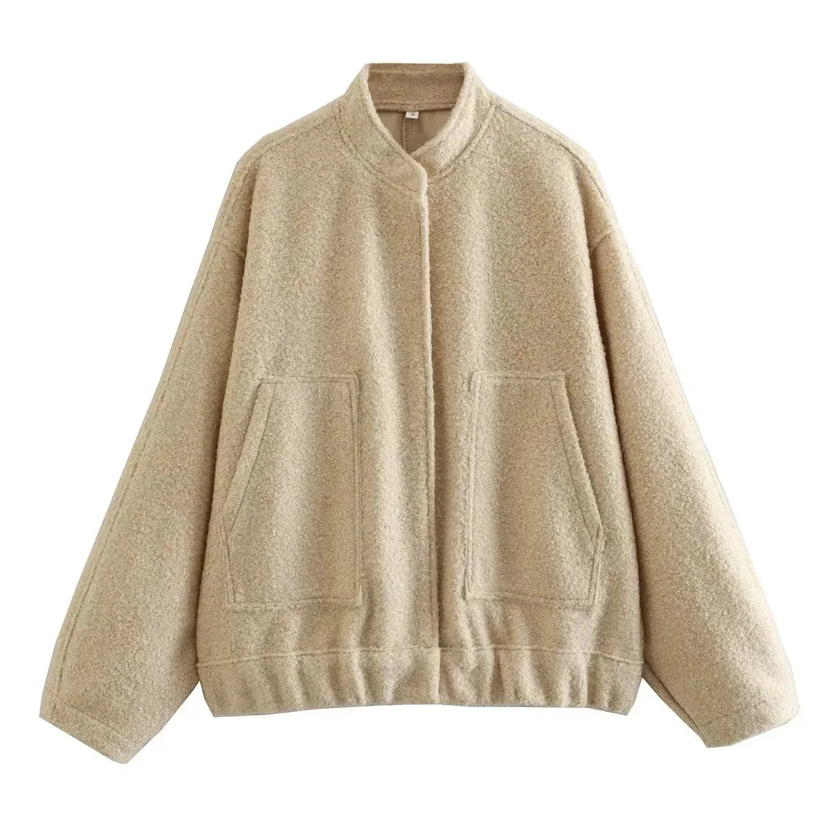 Loose Casual Street Stand Collar Pilot Buckle Jacket - Viexta