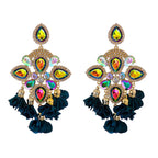 Bohemia Color Diamond Flower Earrings - Viexta