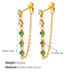 Zircon Inlaid Pendant Earrings