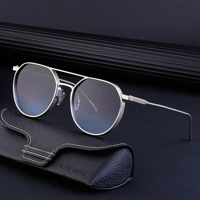 Metal Double Beam Vintage Sunglasses - Viexta