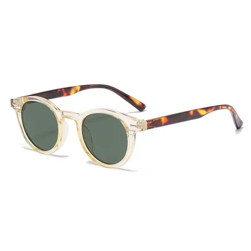 new-beige-nail-round-frame-sunglasses - Viexta
