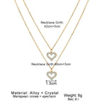 Golden Love Double Pendant Necklace - Viexta